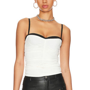Miaou Renzo Tube Top Creme Cami Top SMALL Ruched Coquette Designer Peekaboo Bra